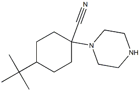 4-tert-butyl-1-(piperazin-1-yl)cyclohexane-1-carbonitrile Struktur