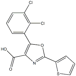 5-(2,3-dichlorophenyl)-2-(thiophen-2-yl)-1,3-oxazole-4-carboxylic acid Struktur