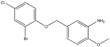 5-(2-bromo-4-chlorophenoxymethyl)-2-methoxyaniline Struktur