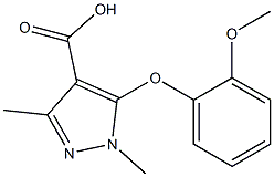 5-(2-methoxyphenoxy)-1,3-dimethyl-1H-pyrazole-4-carboxylic acid Struktur