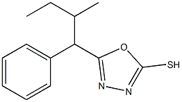 5-(2-methyl-1-phenylbutyl)-1,3,4-oxadiazole-2-thiol Struktur