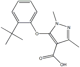 5-(2-tert-butylphenoxy)-1,3-dimethyl-1H-pyrazole-4-carboxylic acid Struktur