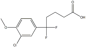 5-(3-chloro-4-methoxyphenyl)-5,5-difluoropentanoic acid Struktur