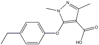 5-(4-ethylphenoxy)-1,3-dimethyl-1H-pyrazole-4-carboxylic acid Struktur