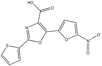 5-(5-nitrofuran-2-yl)-2-(thiophen-2-yl)-1,3-oxazole-4-carboxylic acid Struktur