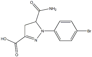 5-(aminocarbonyl)-1-(4-bromophenyl)-4,5-dihydro-1H-pyrazole-3-carboxylic acid Struktur