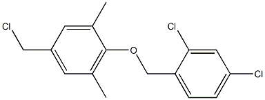 5-(chloromethyl)-2-[(2,4-dichlorophenyl)methoxy]-1,3-dimethylbenzene Struktur