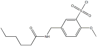 5-(hexanamidomethyl)-2-methoxybenzene-1-sulfonyl chloride Struktur