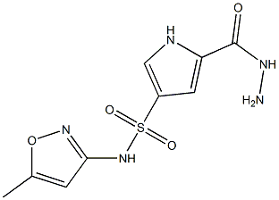 5-(hydrazinocarbonyl)-N-(5-methylisoxazol-3-yl)-1H-pyrrole-3-sulfonamide Struktur