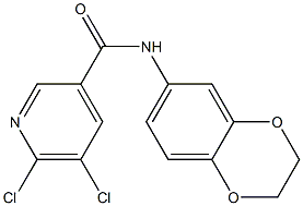 5,6-dichloro-N-(2,3-dihydro-1,4-benzodioxin-6-yl)pyridine-3-carboxamide Struktur