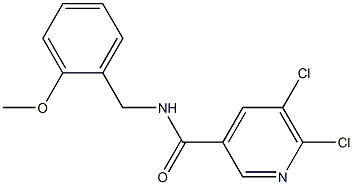 5,6-dichloro-N-[(2-methoxyphenyl)methyl]pyridine-3-carboxamide Struktur