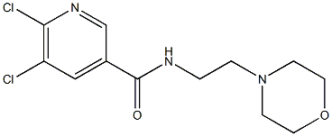 5,6-dichloro-N-[2-(morpholin-4-yl)ethyl]pyridine-3-carboxamide Struktur