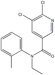 5,6-dichloro-N-ethyl-N-(2-methylphenyl)pyridine-3-carboxamide Struktur