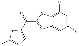 5,7-dichloro-2-[(5-methylfuran-2-yl)carbonyl]-1-benzofuran Struktur