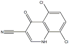 5,8-dichloro-4-oxo-1,4-dihydroquinoline-3-carbonitrile Struktur