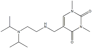 5-[({2-[bis(propan-2-yl)amino]ethyl}amino)methyl]-1,3-dimethyl-1,2,3,4-tetrahydropyrimidine-2,4-dione Struktur