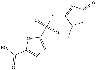 5-[(1-methyl-4-oxo-4,5-dihydro-1H-imidazol-2-yl)sulfamoyl]furan-2-carboxylic acid Struktur