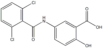 5-[(2,6-dichlorobenzene)amido]-2-hydroxybenzoic acid Struktur