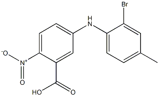 5-[(2-bromo-4-methylphenyl)amino]-2-nitrobenzoic acid Struktur