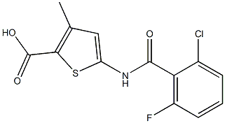 5-[(2-chloro-6-fluorobenzene)amido]-3-methylthiophene-2-carboxylic acid Struktur