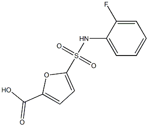 5-[(2-fluorophenyl)sulfamoyl]furan-2-carboxylic acid Struktur