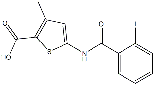 5-[(2-iodobenzoyl)amino]-3-methylthiophene-2-carboxylic acid Struktur