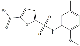 5-[(2-methoxy-5-methylphenyl)sulfamoyl]furan-2-carboxylic acid Struktur