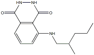 5-[(2-methylpentyl)amino]-1,2,3,4-tetrahydrophthalazine-1,4-dione Struktur