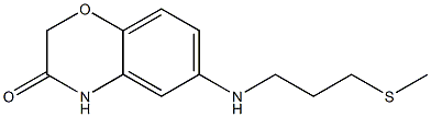 6-{[3-(methylsulfanyl)propyl]amino}-3,4-dihydro-2H-1,4-benzoxazin-3-one Struktur