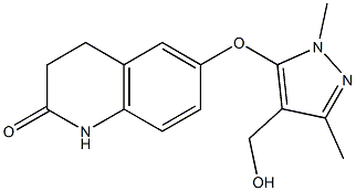 6-{[4-(hydroxymethyl)-1,3-dimethyl-1H-pyrazol-5-yl]oxy}-1,2,3,4-tetrahydroquinolin-2-one Struktur