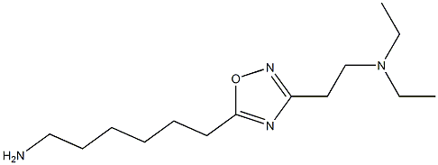 6-{3-[2-(diethylamino)ethyl]-1,2,4-oxadiazol-5-yl}hexan-1-amine Struktur