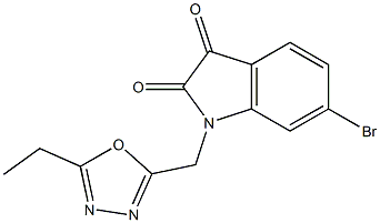 6-bromo-1-[(5-ethyl-1,3,4-oxadiazol-2-yl)methyl]-2,3-dihydro-1H-indole-2,3-dione Struktur