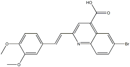 6-bromo-2-[(E)-2-(3,4-dimethoxyphenyl)vinyl]quinoline-4-carboxylic acid Struktur