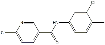 6-chloro-N-(3-chloro-4-methylphenyl)pyridine-3-carboxamide Struktur