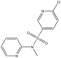 6-chloro-N-methyl-N-(pyridin-2-yl)pyridine-3-sulfonamide Struktur