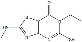 6-ethyl-5-mercapto-2-(methylamino)[1,3]thiazolo[4,5-d]pyrimidin-7(6H)-one Struktur