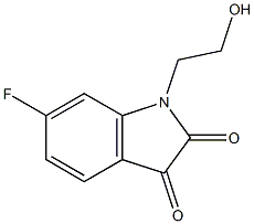 6-fluoro-1-(2-hydroxyethyl)-2,3-dihydro-1H-indole-2,3-dione Struktur