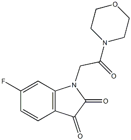 6-fluoro-1-[2-(morpholin-4-yl)-2-oxoethyl]-2,3-dihydro-1H-indole-2,3-dione Struktur