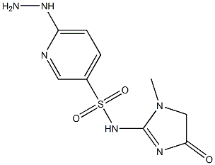 6-hydrazinyl-N-(1-methyl-4-oxo-4,5-dihydro-1H-imidazol-2-yl)pyridine-3-sulfonamide Struktur