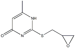 6-methyl-2-[(oxiran-2-ylmethyl)sulfanyl]-1,4-dihydropyrimidin-4-one Struktur