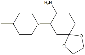 7-(4-methylpiperidin-1-yl)-1,4-dioxaspiro[4.5]dec-8-ylamine Struktur