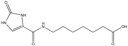 7-[(2-oxo-2,3-dihydro-1H-imidazol-4-yl)formamido]heptanoic acid Struktur