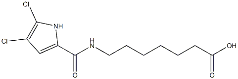 7-[(4,5-dichloro-1H-pyrrol-2-yl)formamido]heptanoic acid Struktur