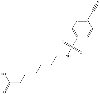 7-[(4-cyanobenzene)sulfonamido]heptanoic acid Struktur