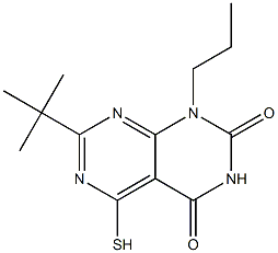 7-tert-butyl-5-mercapto-1-propylpyrimido[4,5-d]pyrimidine-2,4(1H,3H)-dione Struktur