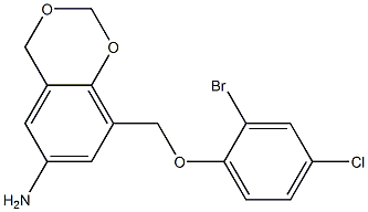 8-(2-bromo-4-chlorophenoxymethyl)-2,4-dihydro-1,3-benzodioxin-6-amine Struktur