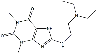 8-{[2-(diethylamino)ethyl]amino}-1,3-dimethyl-2,3,6,7-tetrahydro-1H-purine-2,6-dione Struktur