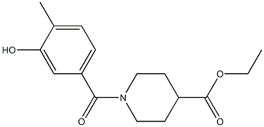 ethyl 1-[(3-hydroxy-4-methylphenyl)carbonyl]piperidine-4-carboxylate Struktur