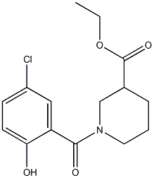 ethyl 1-[(5-chloro-2-hydroxyphenyl)carbonyl]piperidine-3-carboxylate Struktur