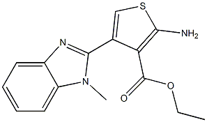 ethyl 2-amino-4-(1-methyl-1H-1,3-benzodiazol-2-yl)thiophene-3-carboxylate Struktur